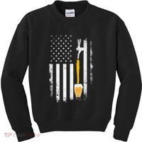 Craft Beer Brewing Usa Us American Flag Craft Kids Sweatshirt thumb 0