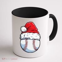 Christmas Baseball Ball Santa Hat Xmas Boys Coffee Mug thumb 1