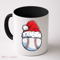 Christmas Baseball Ball Santa Hat Xmas Boys Coffee Mug thumb 0
