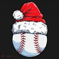 Christmas Baseball Ball Santa Hat Xmas Boys Women's Hoodie thumb 2