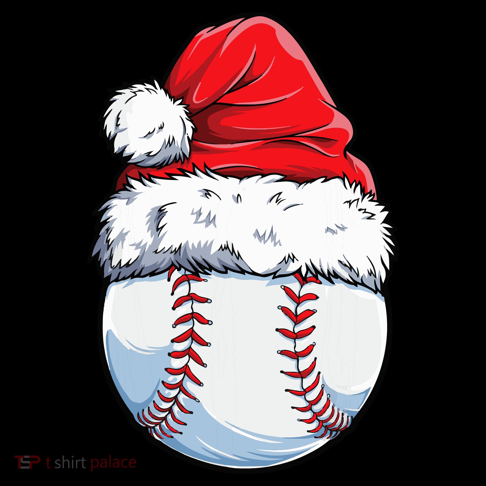 Christmas Baseball Ball Santa Hat Xmas Boys Women's Hoodie