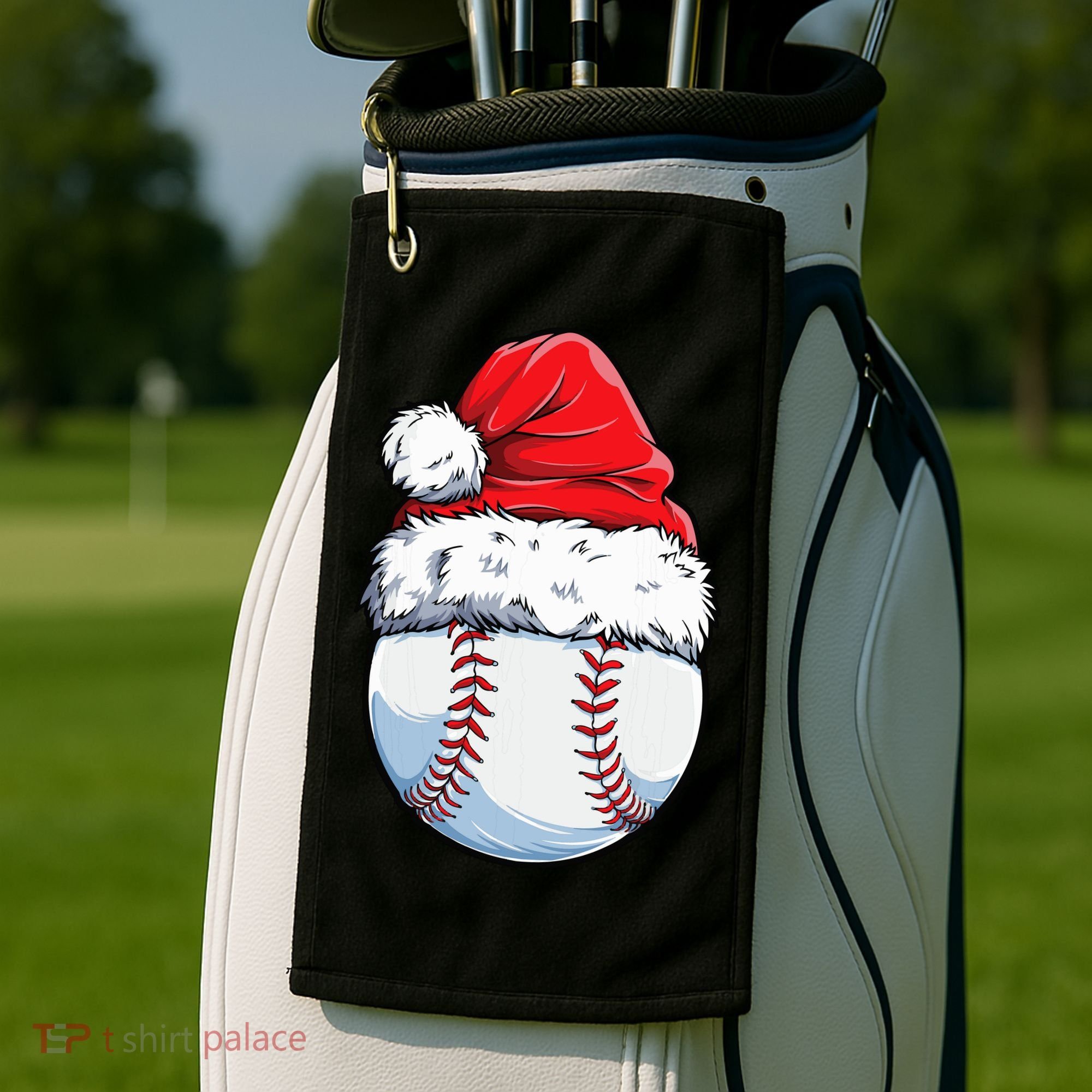 Christmas Baseball Ball Santa Hat Xmas Boys Golf Towel
