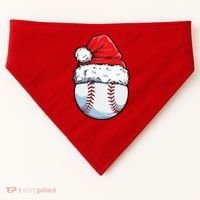 Christmas Baseball Ball Santa Hat Xmas Boys USA-Made Doggie Bandana thumb 0