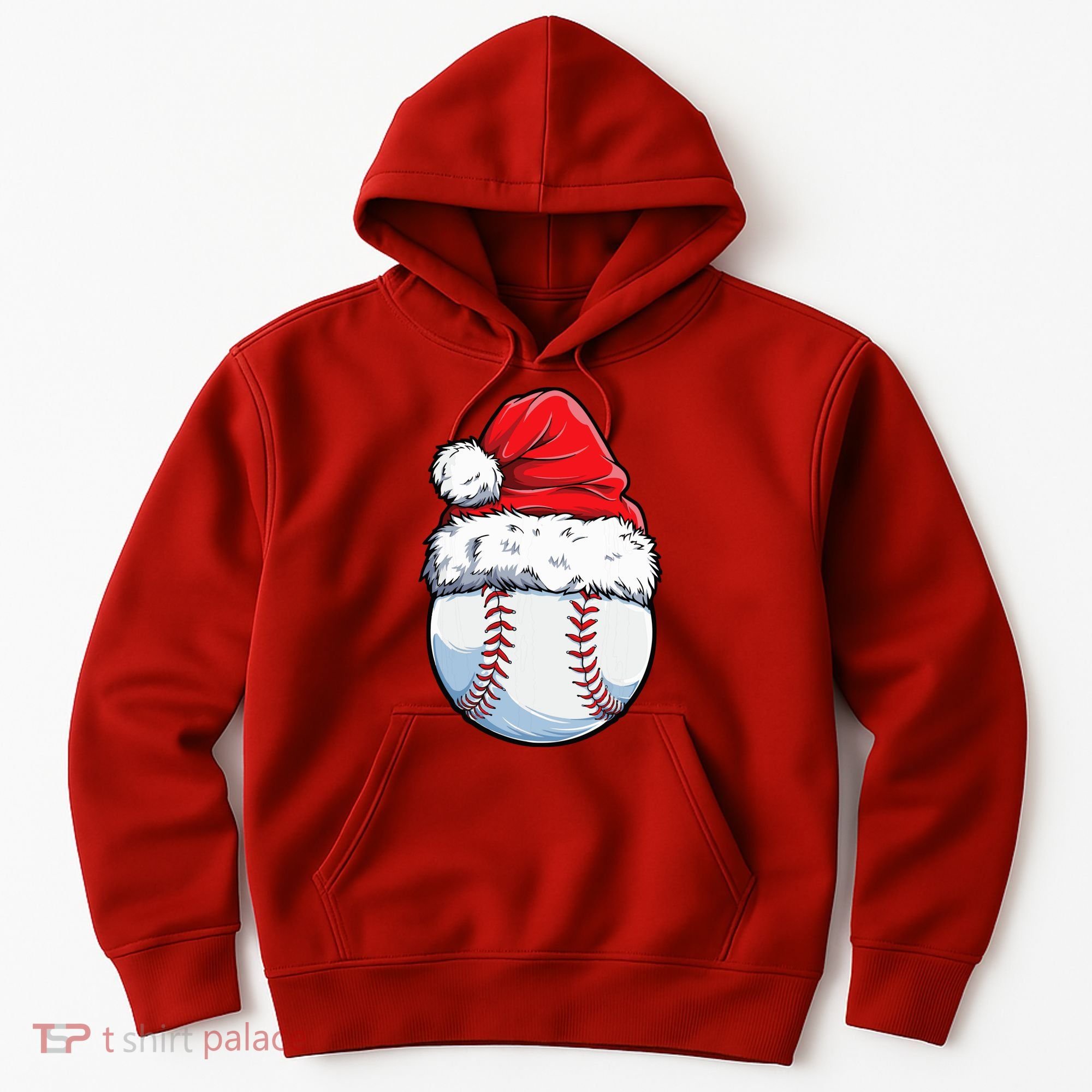 Christmas Baseball Ball Santa Hat Xmas Boys Hoodie