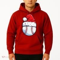 Christmas Baseball Ball Santa Hat Xmas Boys Hoodie thumb 2