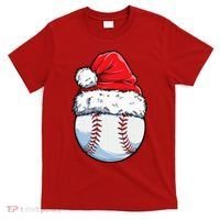 Christmas Baseball Ball Santa Hat Xmas Boys T-Shirt thumb 0