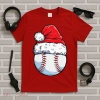 Christmas Baseball Ball Santa Hat Xmas Boys T-Shirt thumb 5