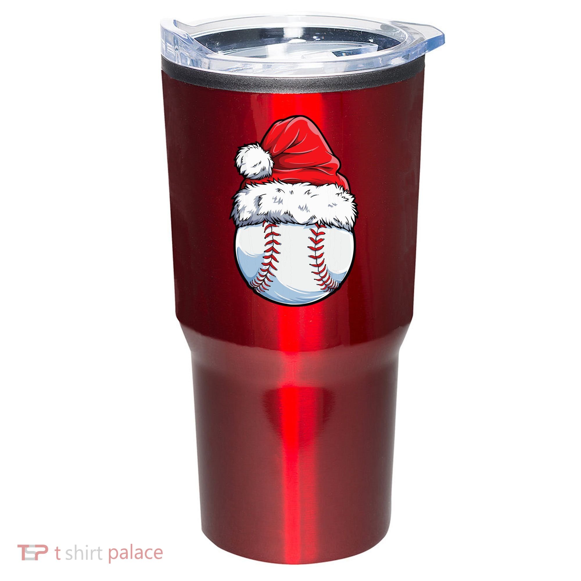 Christmas Baseball Ball Santa Hat Xmas Boys Tumbler