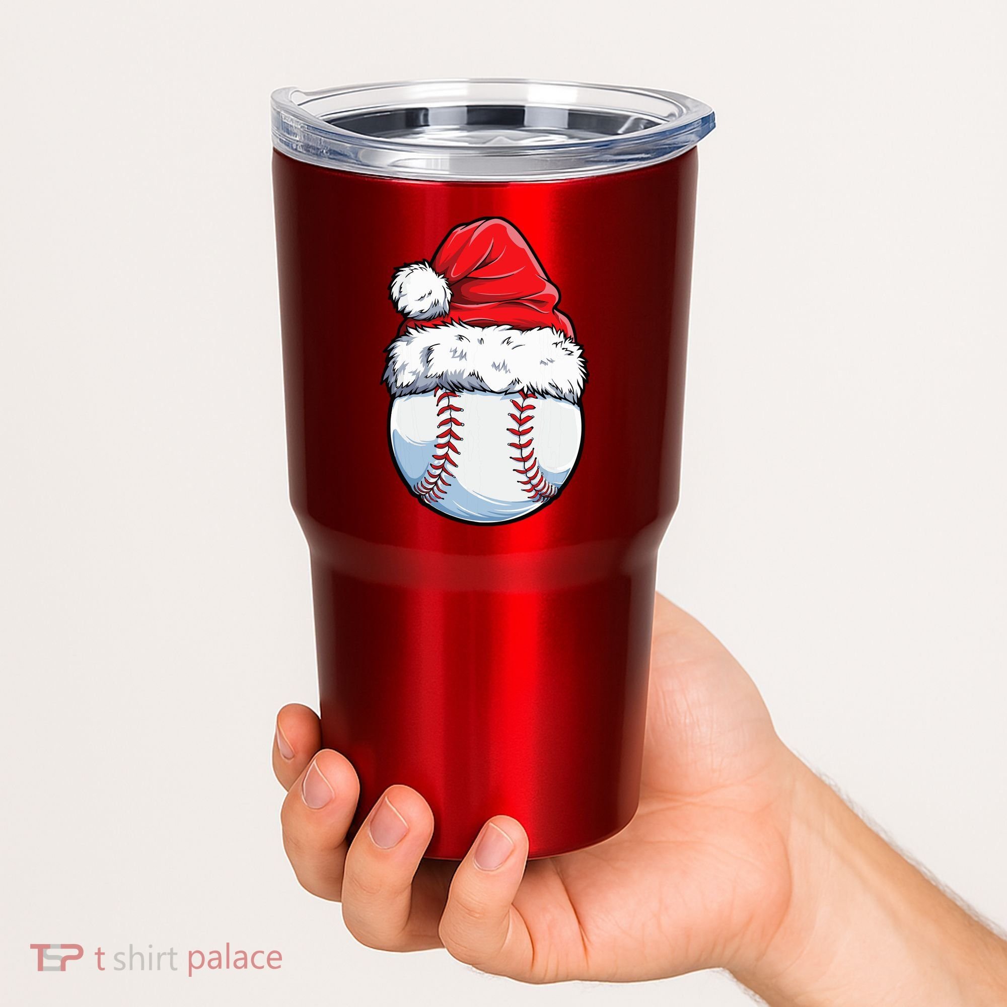 Christmas Baseball Ball Santa Hat Xmas Boys Tumbler