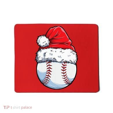 Christmas Baseball Ball Santa Hat Xmas Boys Mousepad