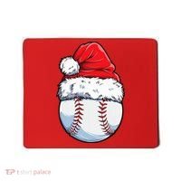 Christmas Baseball Ball Santa Hat Xmas Boys Mousepad thumb 0