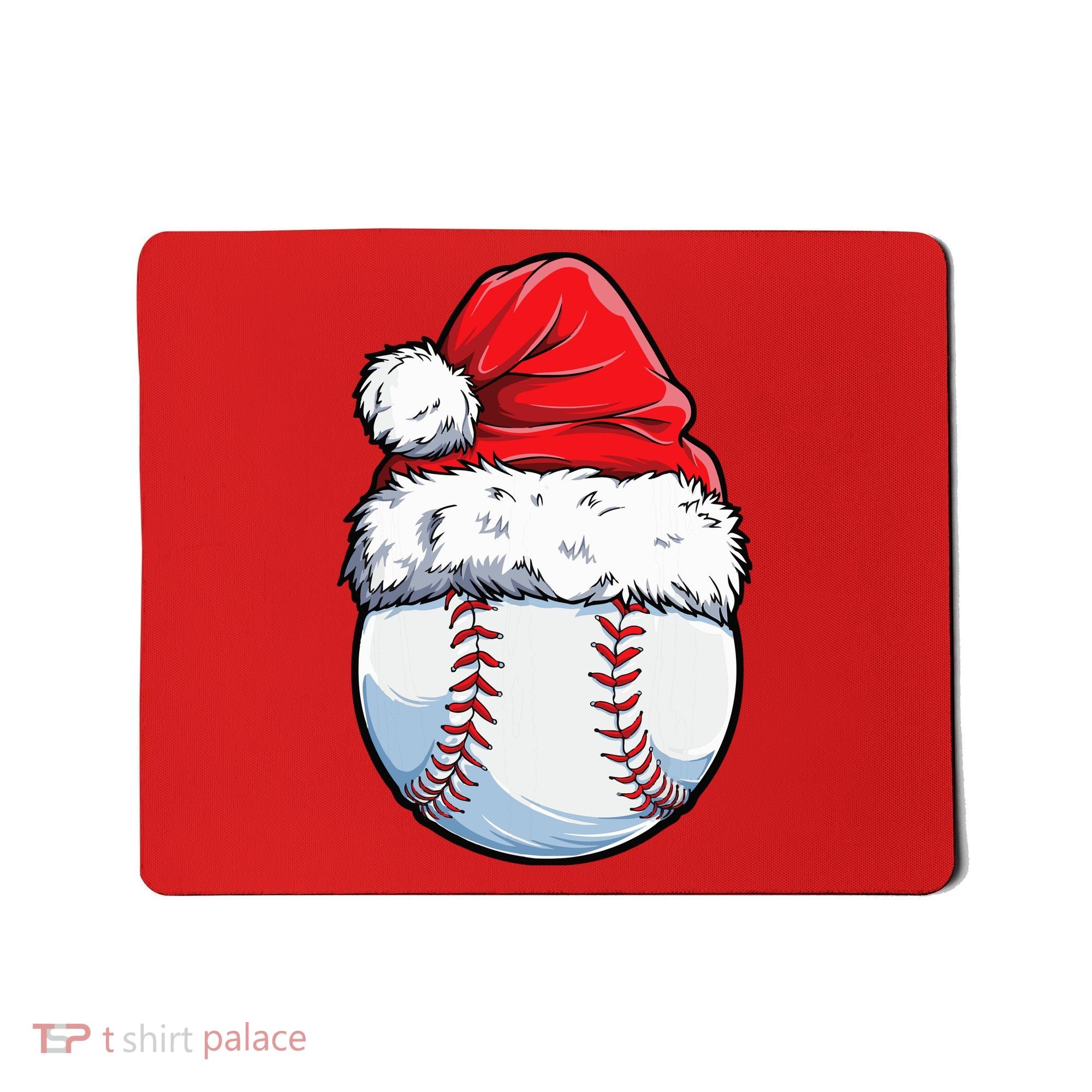 Christmas Baseball Ball Santa Hat Xmas Boys Mousepad
