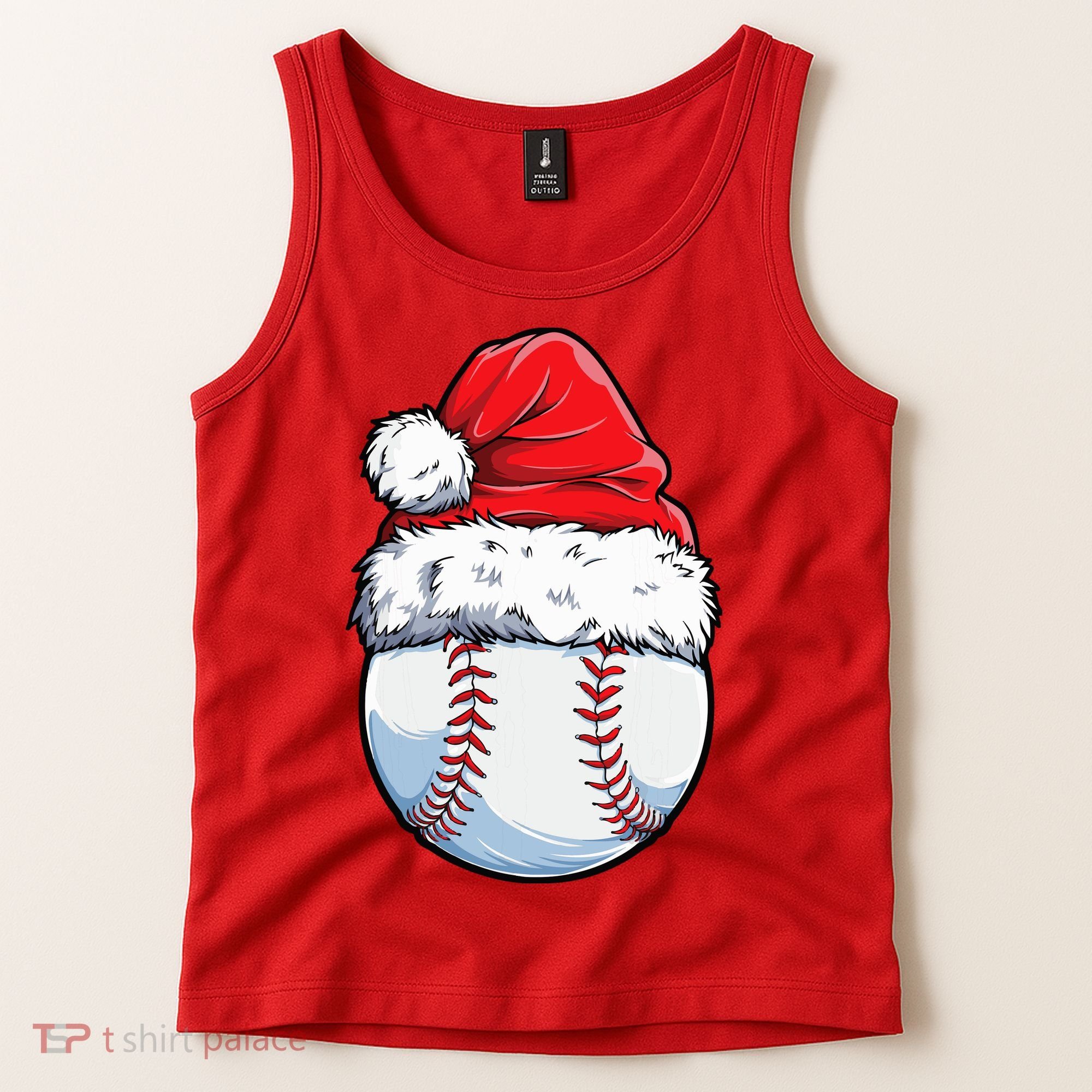 Christmas Baseball Ball Santa Hat Xmas Boys Tank Top