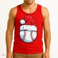 Christmas Baseball Ball Santa Hat Xmas Boys Tank Top thumb 3