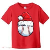Christmas Baseball Ball Santa Hat Xmas Boys Toddler T-Shirt thumb 0