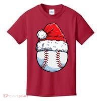 Christmas Baseball Ball Santa Hat Xmas Boys Kids T-Shirt thumb 0