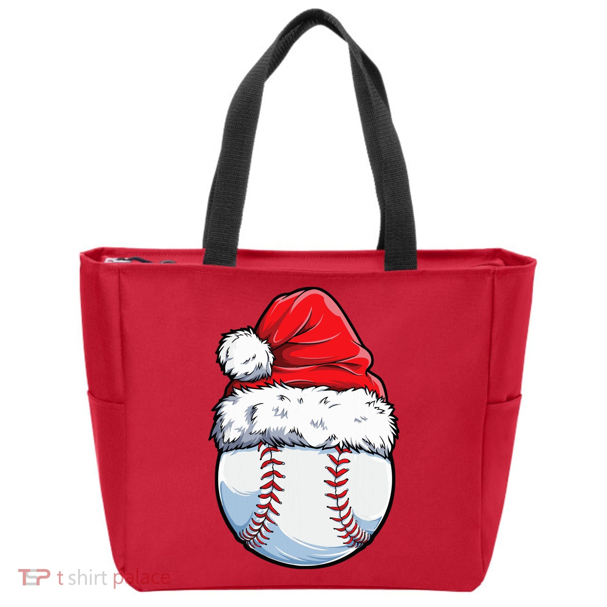 Christmas Baseball Ball Santa Hat Xmas Boys Tote Bag
