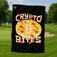Crypto Bites Bitcoin Pizza Golf Towel thumb 1