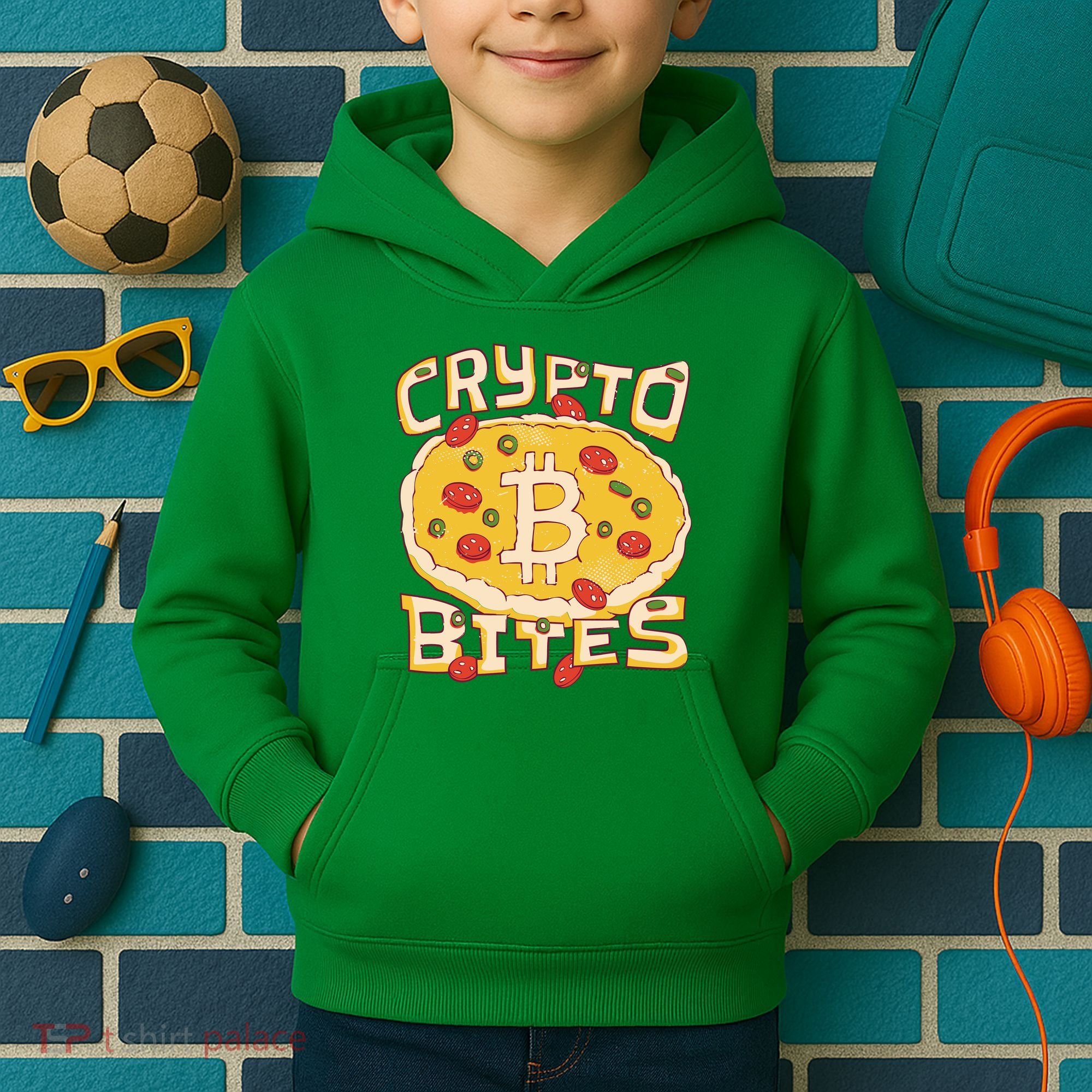 Crypto Bites Bitcoin Pizza Kids Hoodie