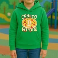 Crypto Bites Bitcoin Pizza Kids Hoodie thumb 3