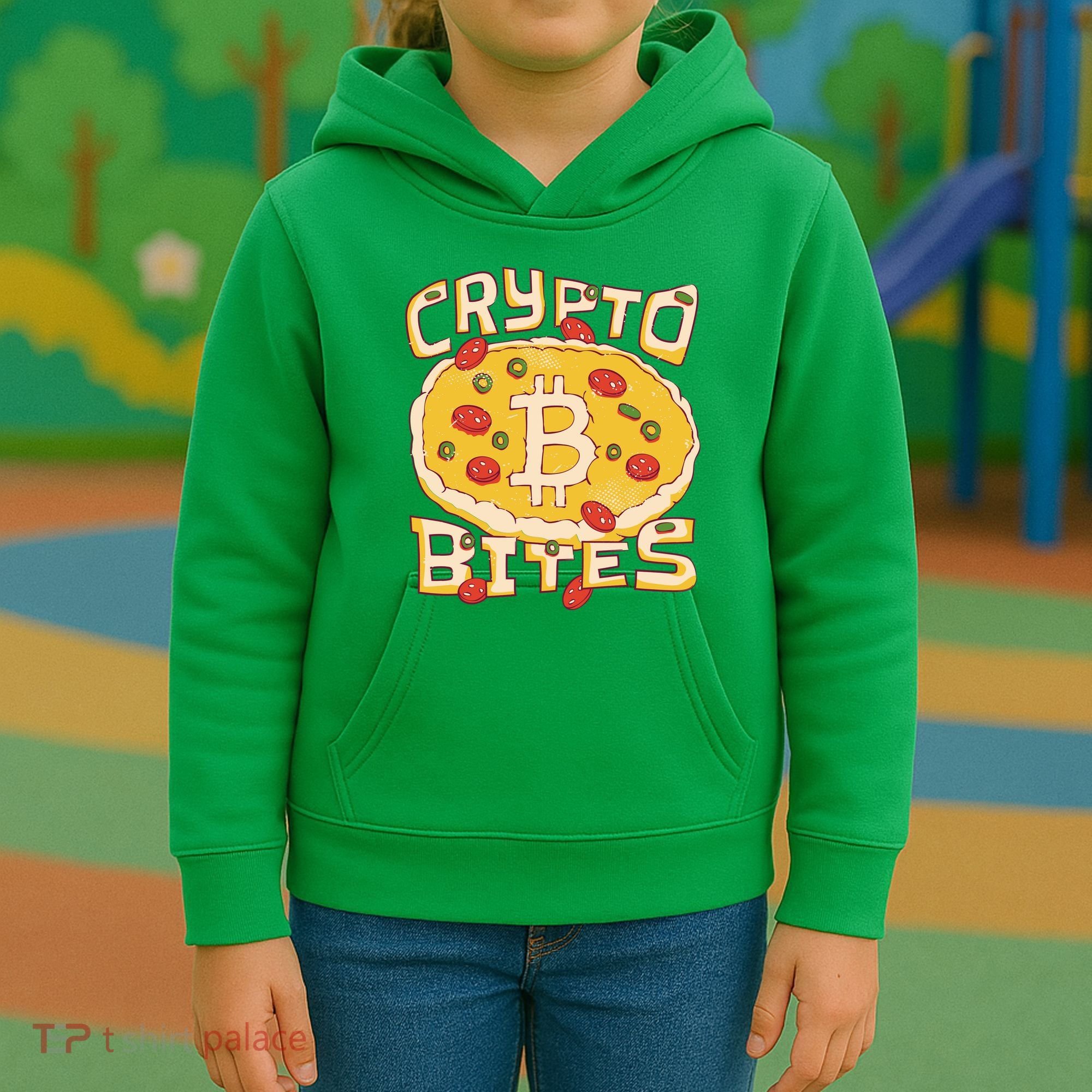 Crypto Bites Bitcoin Pizza Kids Hoodie