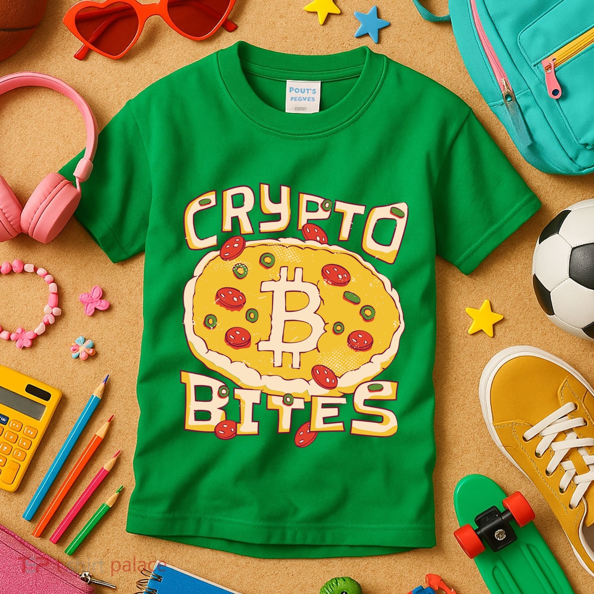 Crypto Bites Bitcoin Pizza Kids T-Shirt