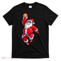 Christmas Basketball Black African American Santa T-Shirt thumb 0