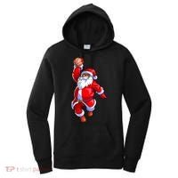 Christmas Basketball Black African American Santa Women's Hoodie thumb 0