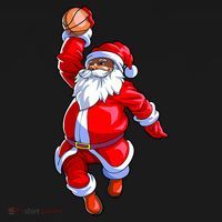 Christmas Basketball Black African American Santa Women's Hoodie thumb 2