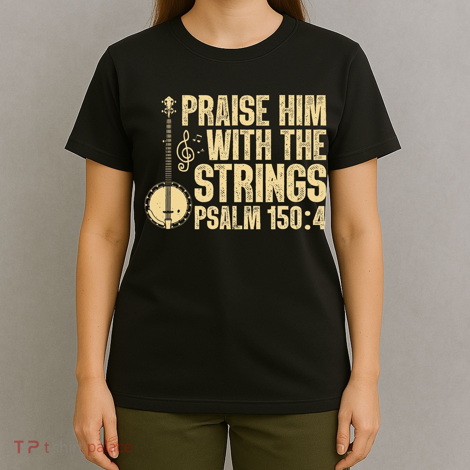Cool Banjo Bluegrass Music Art For Men Women Worship Leader T-Shirt