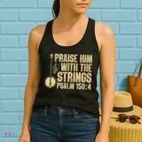 Cool Banjo Bluegrass Music Art For Men Women Worship Leader Women's Tank Top thumb 2