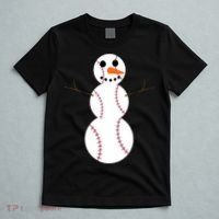Christmas Baseball Ball Snowman Funny Sport Xmas Boys T-Shirt thumb 5