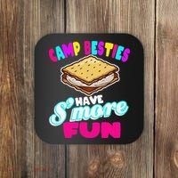 Camp Besties Best Friend Summer Camping Funny Smore Fun Coaster thumb 0