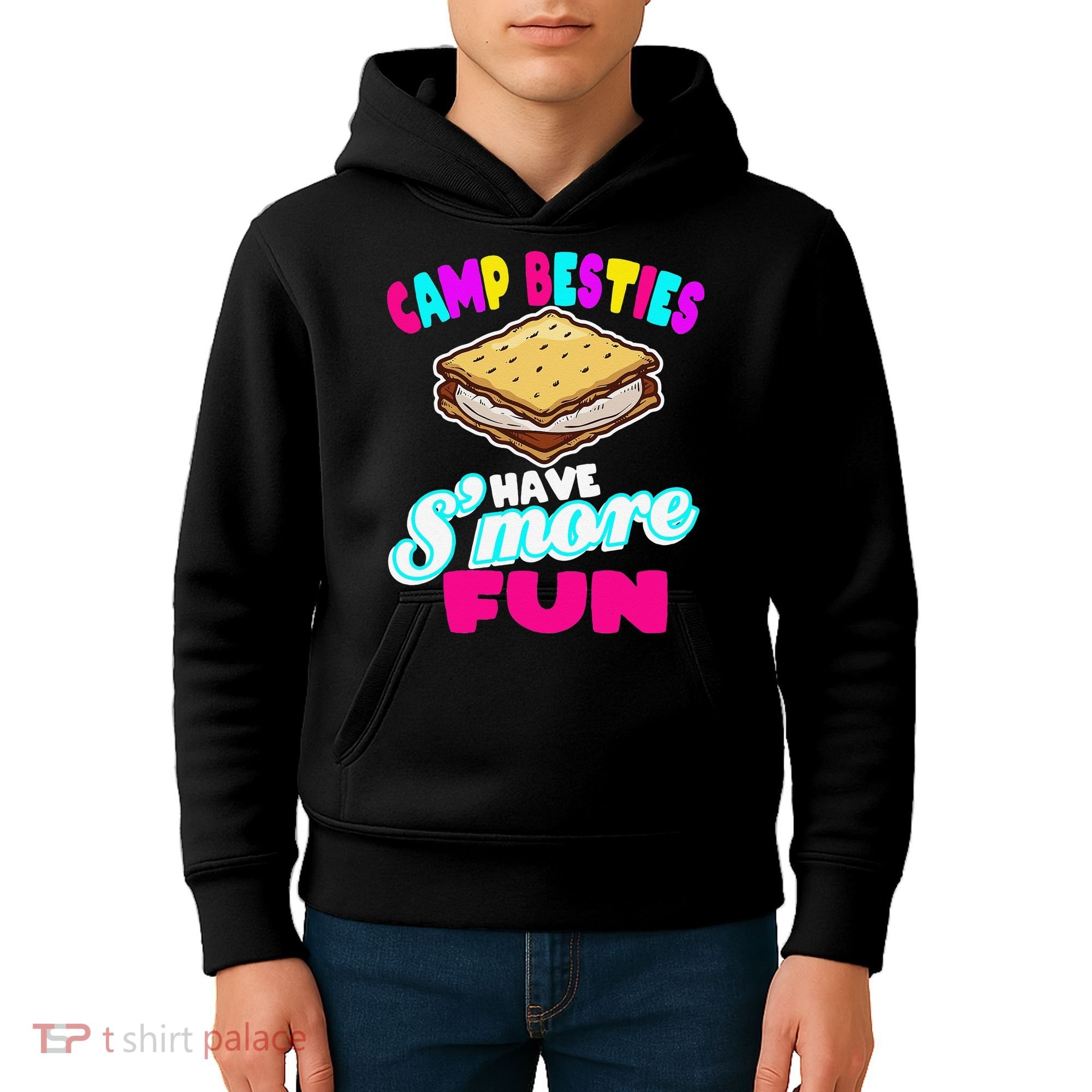 Camp Besties Best Friend Summer Camping Funny Smore Fun Kids Hoodie