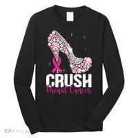 Crush Breast Cancer Awareness Bling Pink Ribbon Long Sleeve Shirt thumb 0