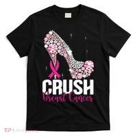 Crush Breast Cancer Awareness Bling Pink Ribbon T-Shirt thumb 0