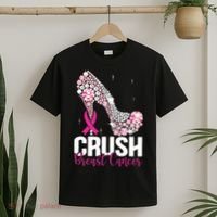 Crush Breast Cancer Awareness Bling Pink Ribbon T-Shirt thumb 2