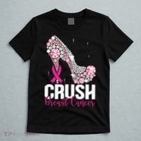 Crush Breast Cancer Awareness Bling Pink Ribbon T-Shirt thumb 5