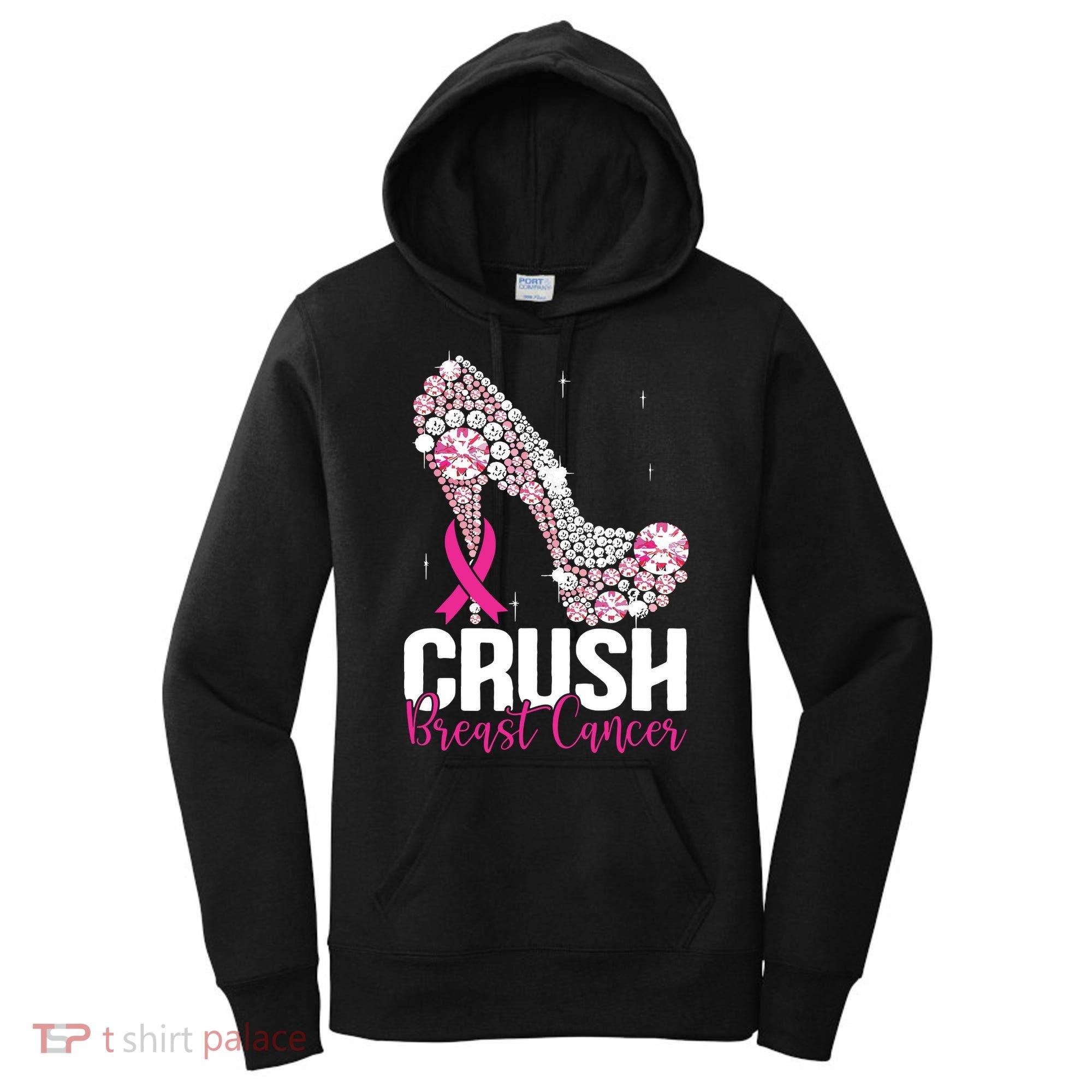 Crush Breast Cancer Awareness Bling Pink Ribbon Women's Hoodie