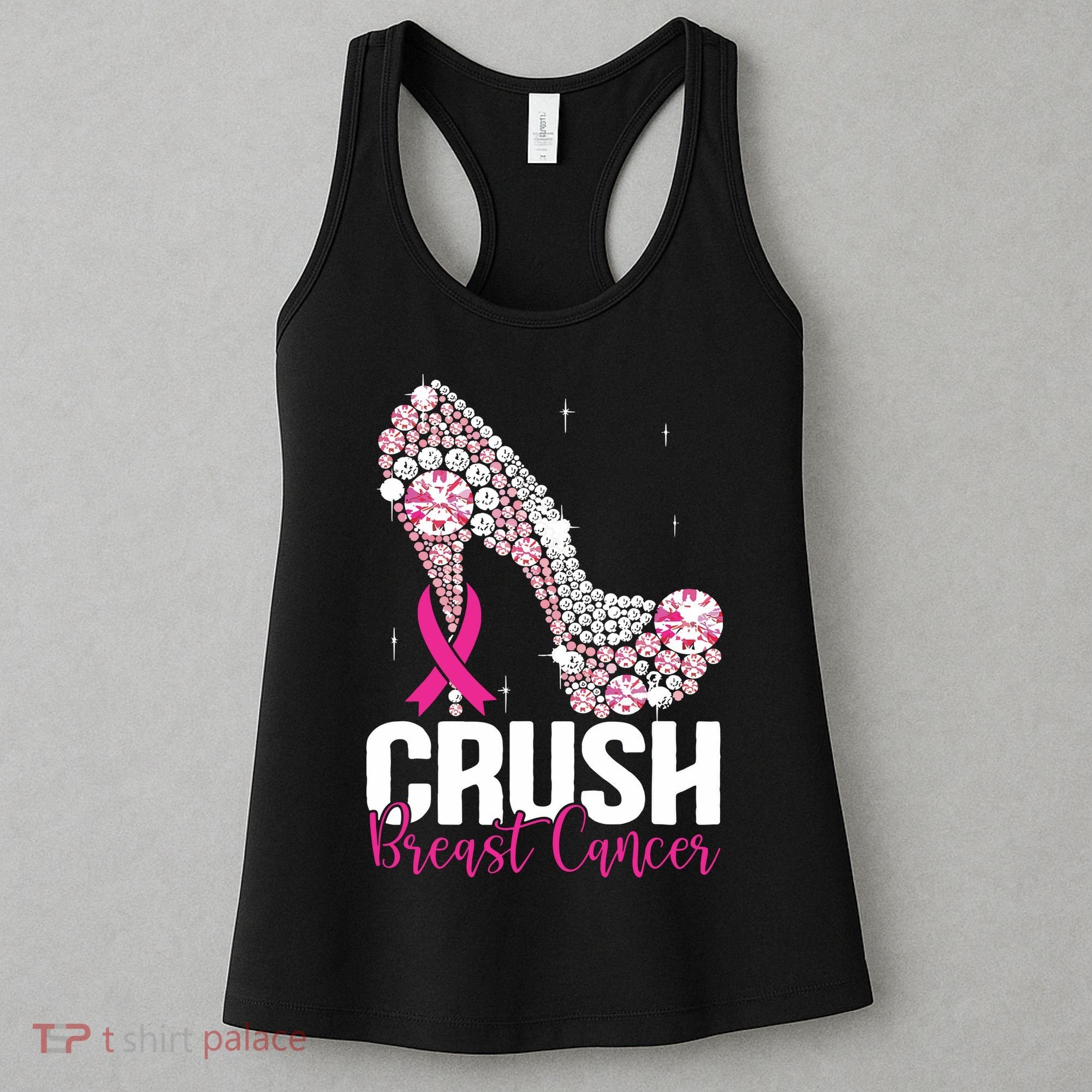 Crush Breast Cancer Awareness Bling Pink Ribbon Women's Tank Top