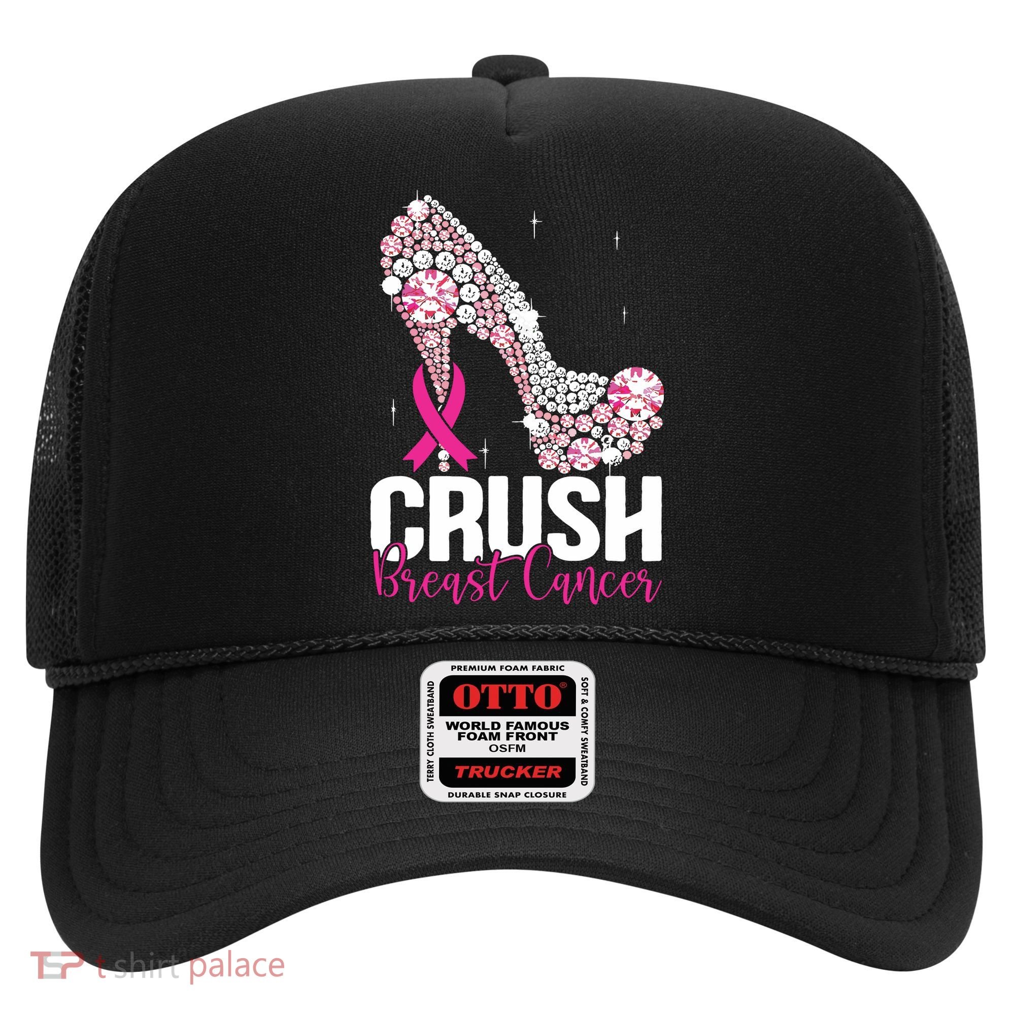Crush Breast Cancer Awareness Bling Pink Ribbon Hat