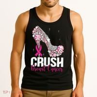 Crush Breast Cancer Awareness Bling Pink Ribbon Tank Top thumb 3