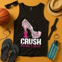 Crush Breast Cancer Awareness Bling Pink Ribbon Tank Top thumb 4
