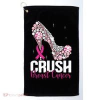Crush Breast Cancer Awareness Bling Pink Ribbon Golf Towel thumb 0