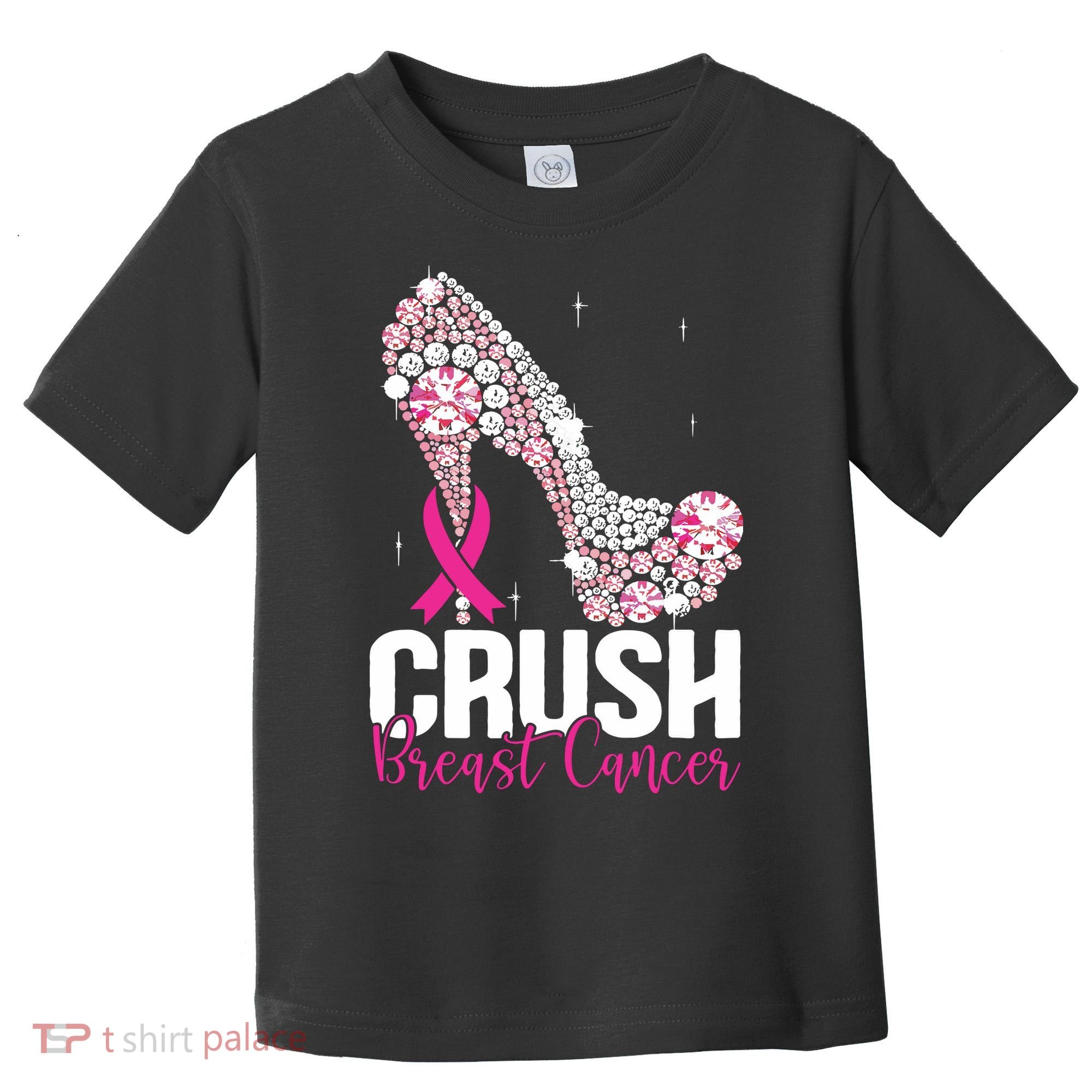 Crush Breast Cancer Awareness Bling Pink Ribbon Toddler T-Shirt
