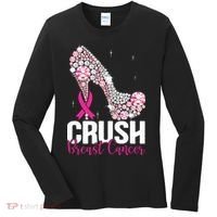 Crush Breast Cancer Awareness Bling Pink Ribbon Women's Long Sleeve Shirt thumb 0