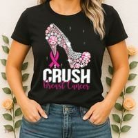 Crush Breast Cancer Awareness Bling Pink Ribbon Women's T-Shirt thumb 2