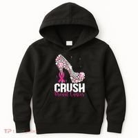Crush Breast Cancer Awareness Bling Pink Ribbon Kids Hoodie thumb 0