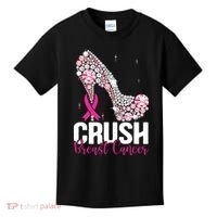 Crush Breast Cancer Awareness Bling Pink Ribbon Kids T-Shirt thumb 0