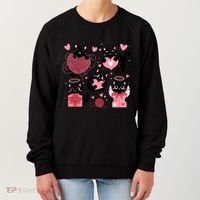 Cute Black Cat Lover Lovely Funny Cat Heart Women's Sweatshirt thumb 0